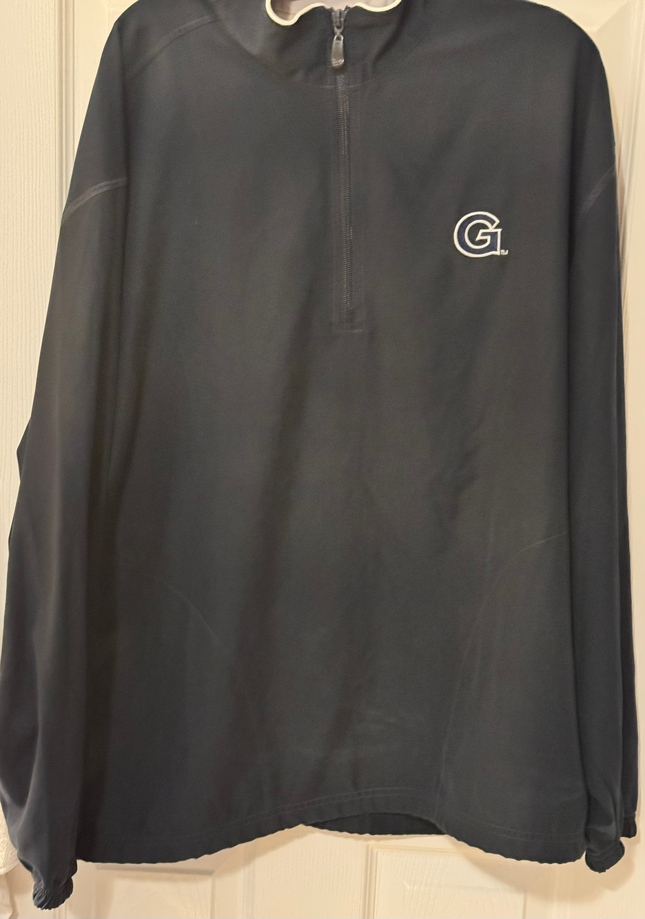 Ashworth Golf Pullover Quarter Zip WIth Georgetown Logo Windbreaker Black XL